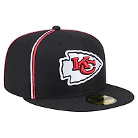 Men's New Era Black Kansas City Chiefs Soutache 59FIFTY Fitted Hat