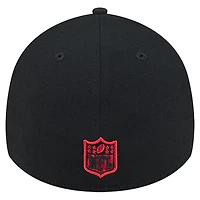 Men's New Era Black Kansas City Chiefs Stripes 39THIRTY Flex Hat