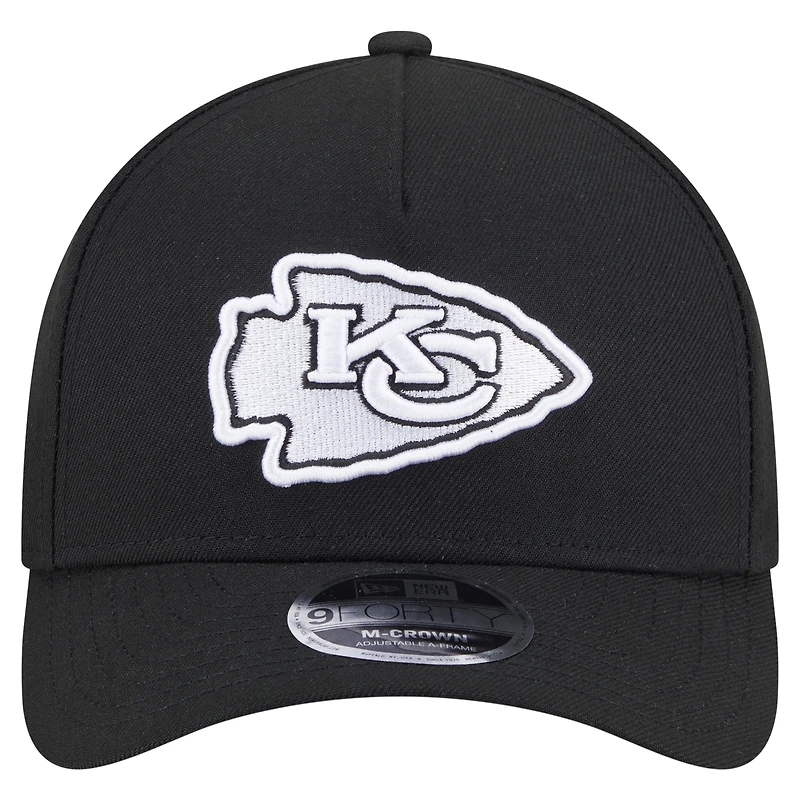 Casquette ajustable 9FORTY M-Crown A-Frame noire New Era pour homme, collection Team Chiefs des Kansas City