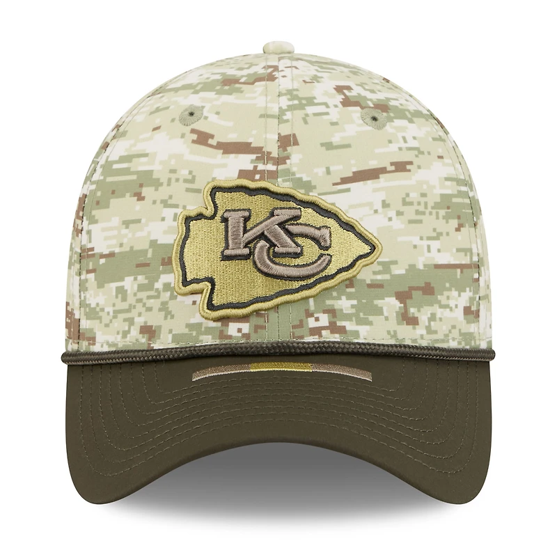 Men's New Era Camo/Dark Green Kansas City Chiefs 2025 Salute to Service 39THIRTY Flex Hat