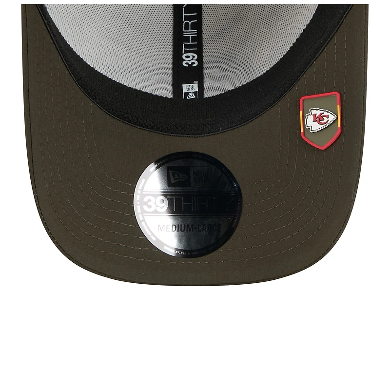 Men's New Era Camo/Dark Green Kansas City Chiefs 2025 Salute to Service 39THIRTY Flex Hat