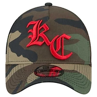 Men's New Era Camo Kansas City Chiefs Mystic Camo A-Frame 9FORTY Adjustable Hat