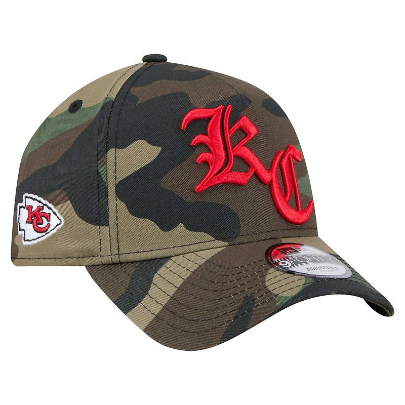 Casquette ajustable A-Frame 9FORTY Mystic Camo Kansas City Chiefs de New Era pour homme
