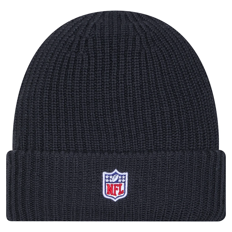 Bonnet à revers New Era pour homme, couleur anthracite, Kansas City Chiefs 2025, idéal pour les temps froids.