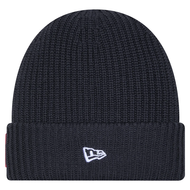 Bonnet à revers New Era pour homme, couleur anthracite, Kansas City Chiefs 2025, idéal pour les temps froids.