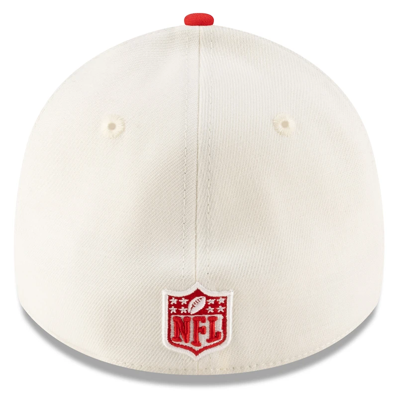 Casquette New Era 39THIRTY Flex crème/rouge pour homme des Kansas City Chiefs, draft NFL 2025