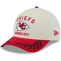 Men's New Era Cream/Red Kansas City Chiefs 2025 NFL Draft 9FORTY A-Frame M-Crown Adjustable Hat