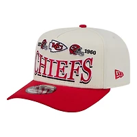 Men's New Era  Cream/Red Kansas City Chiefs A-Frame 9FIFTY Snapback Hat
