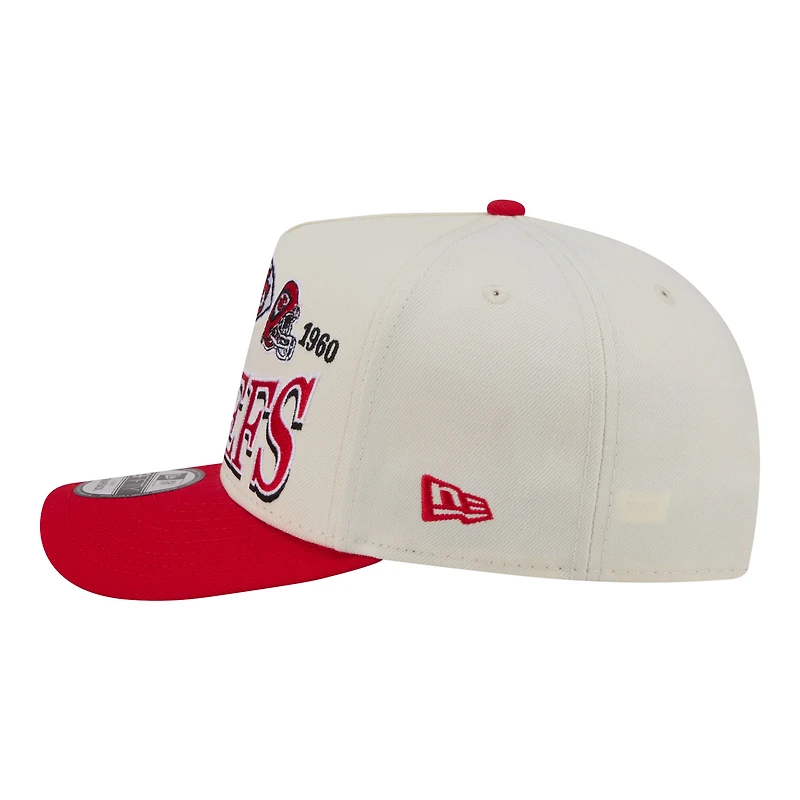 Men's New Era Cream/Red Kansas City Chiefs A-Frame 9FIFTY Snapback Hat
