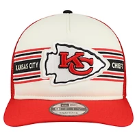Casquette snapback New Era 9FIFTY Trucker à motif drapeau des Chiefs de Kansas City pour homme, crème/rouge