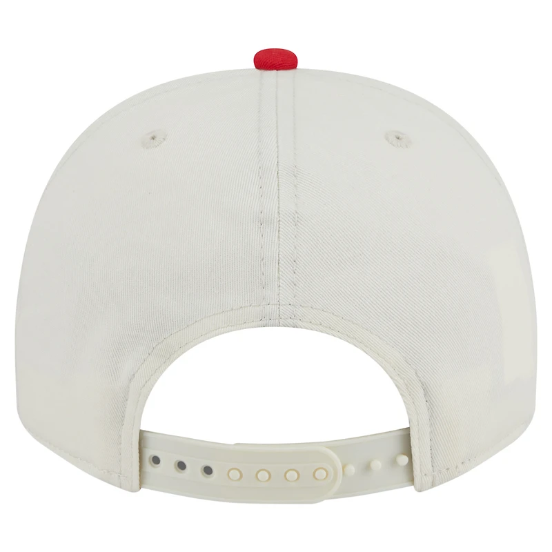 Men's New Era  Cream/Red Kansas City Chiefs Chainstitch A-Frame 9FIFTY Adjustable Hat
