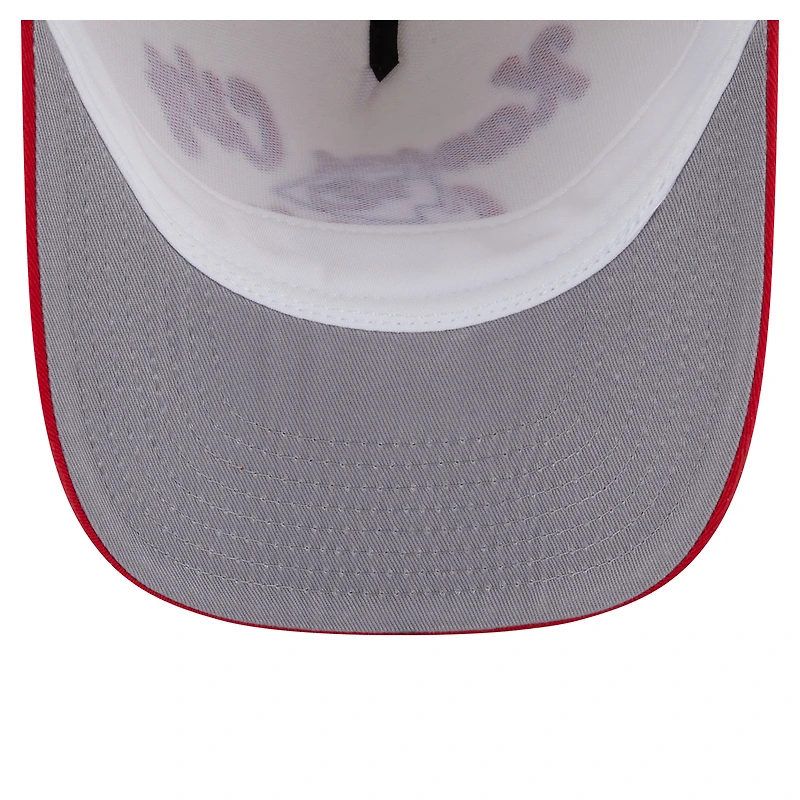 Men's New Era  Cream/Red Kansas City Chiefs Chainstitch A-Frame 9FIFTY Adjustable Hat