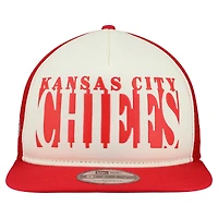 Men's New Era Cream/Red Kansas City Chiefs  Cutout A-Frame 9FIFTY Snapback Hat