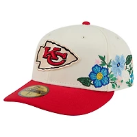 Men's New Era Cream/Red Kansas City Chiefs Tonal Floral 59FIFTY Fitted Hat