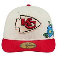 Men's New Era Cream/Red Kansas City Chiefs Tonal Floral 59FIFTY Fitted Hat