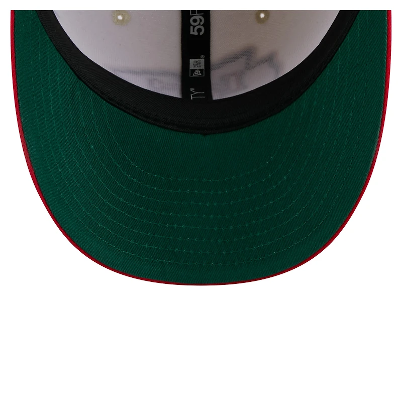 Men's New Era Cream/Red Kansas City Chiefs Tonal Floral 59FIFTY Fitted Hat