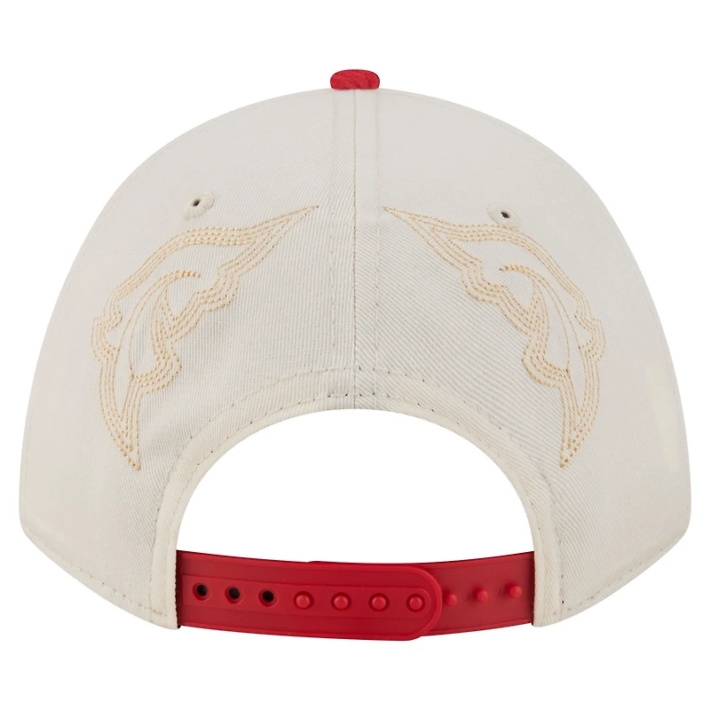 Casquette western New Era 9FORTY A-Frame ajustable crème/rouge Kansas City Chiefs pour homme