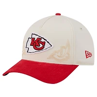 Casquette western New Era 9FORTY A-Frame ajustable crème/rouge Kansas City Chiefs pour homme