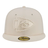 Men's New Era  Cream Kansas City Chiefs Color Pack 59FIFTY Fitted Hat