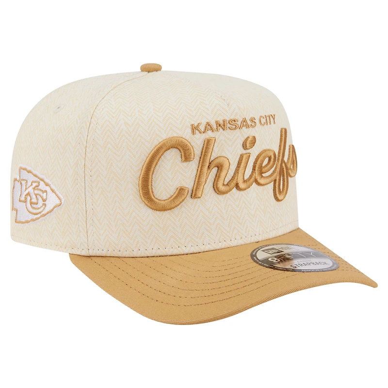 Casquette snapback New Era crème Kansas City Chiefs 9FIFTY A-Frame pour homme