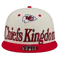 Casquette snapback New Era crème Kansas City Chiefs surdimensionnée à slogan 9FIFTY pour homme