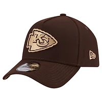 Men's New Era  Dark Brown Kansas City Chiefs Burnt Wood A-Frame 9FORTY Adjustable Hat