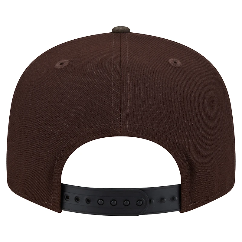 Men's New Era Dark Brown Kansas City Chiefs Burnt Wood Camo 9FIFTY Snapback Hat