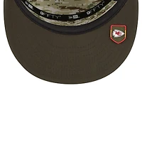 Men's New Era  Dark Green Kansas City Chiefs 2025 Salute to Service Split Panel 9FIFTY Snapback Hat