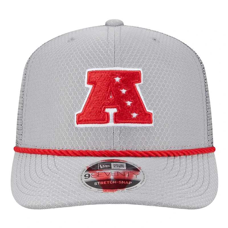 Casquette extensible à boutons-pression Pro Bowl 9SEVENTY 2025 Kansas City Chiefs New Era grise pour homme