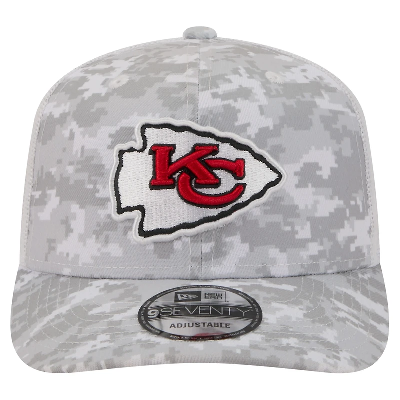 Men's New Era Gray Kansas City Chiefs 2025 Salute to Service Fan Pack 9SEVENTY Adjustable Hat