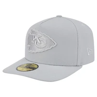 Men's New Era Gray Kansas City Chiefs Color Pack A-Frame 59FIFTY Fitted Hat