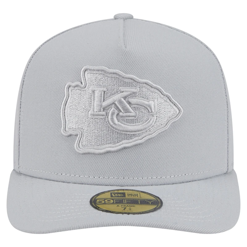 Men's New Era Gray Kansas City Chiefs Color Pack A-Frame 59FIFTY Fitted Hat