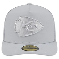 Men's New Era Gray Kansas City Chiefs Color Pack A-Frame 59FIFTY Fitted Hat