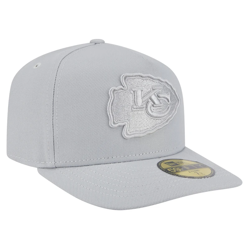 Men's New Era Gray Kansas City Chiefs Color Pack A-Frame 59FIFTY Fitted Hat