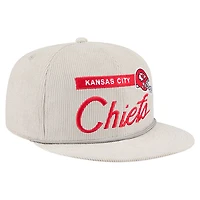 Men's New Era Gray Kansas City Chiefs Cord Rope Corduroy 9FIFTY Snapback Hat