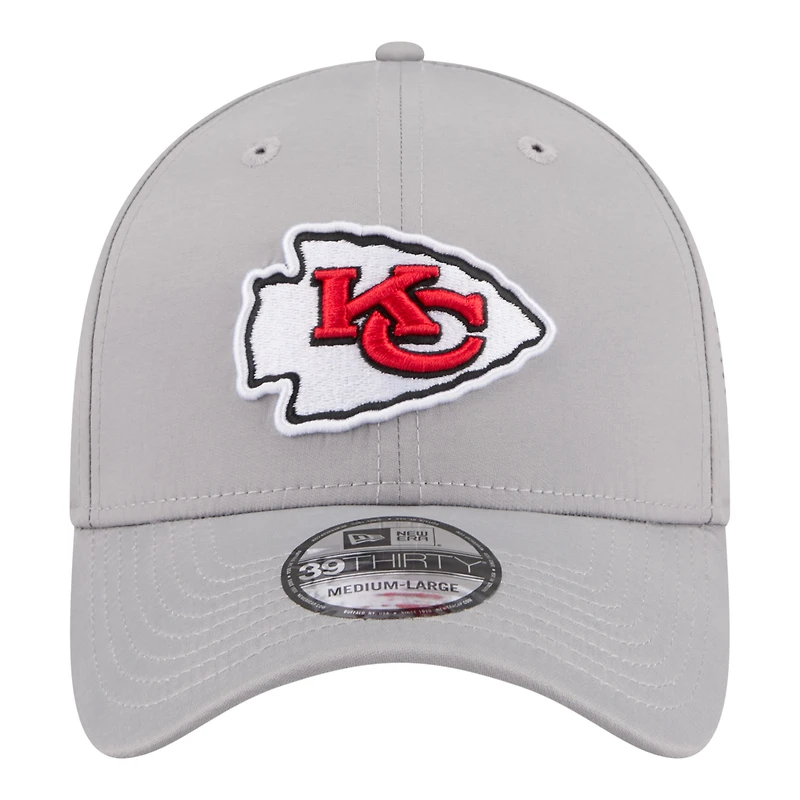 Men's New Era  Gray Kansas City Chiefs Perforated 39THIRTY Flex Hat