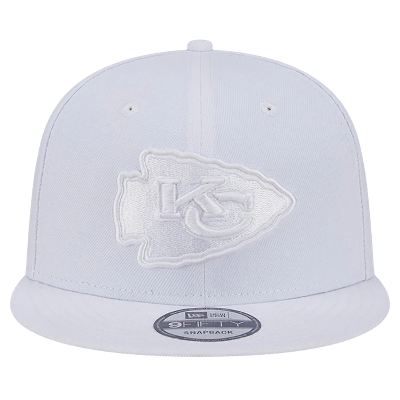 Casquette Snapback 9FIFTY Main Blanc sur Blanc des Chiefs de Kansas City New Era pour hommes