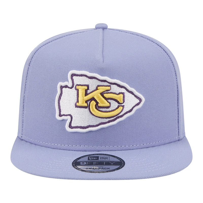 Casquette snapback New Era 9FIFTY Bloom A-Frame pour homme, couleur lavande, Kansas City Chiefs