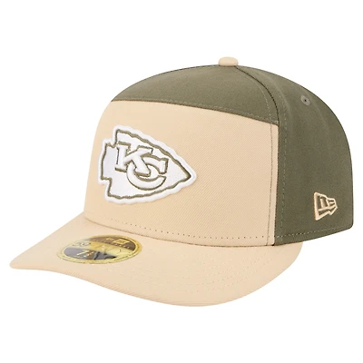 Casquette ajustée 59FIFTY bicolore à panneaux fendus pour homme, coloris beige clair/olive, Kansas City Chiefs, New Era