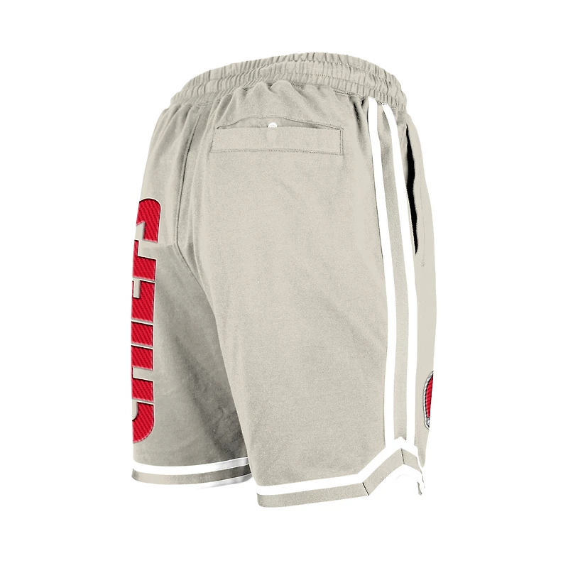 Short beige clair à patchs multiples Stone des Chiefs de Kansas City pour homme New Era