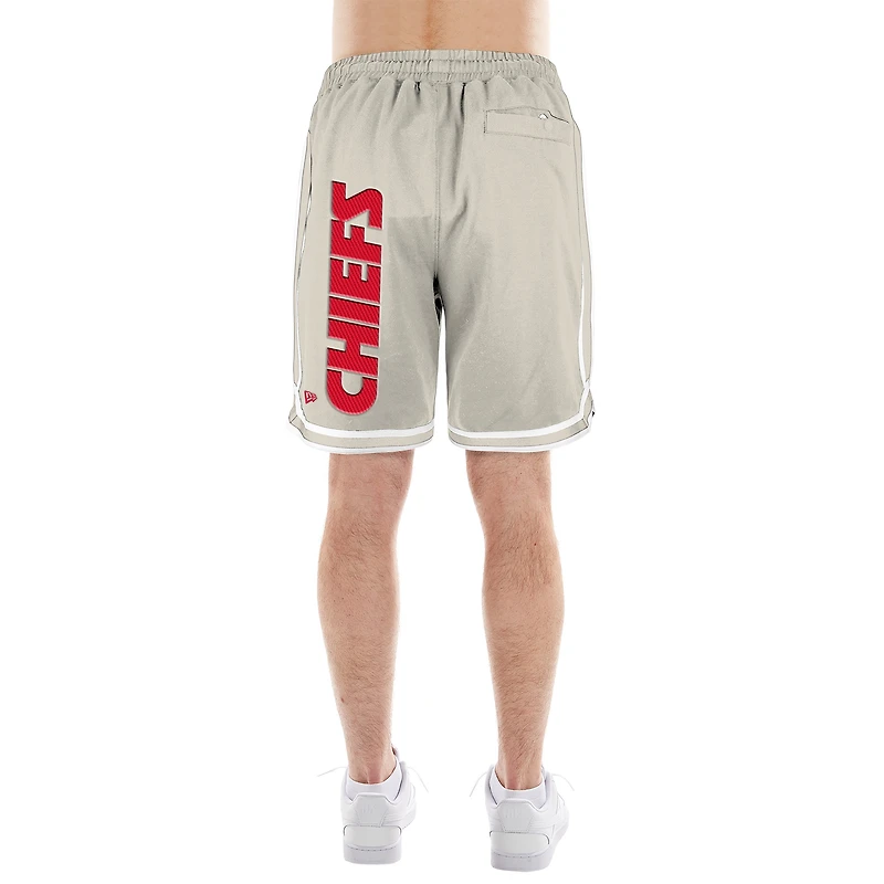 Men's New Era Light Beige Kansas City Chiefs Stone Multi Patch Shorts