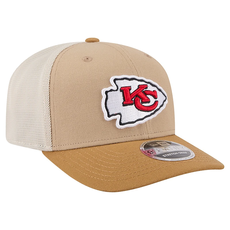 Casquette ajustable bicolore 9SEVENTY beige clair des Kansas City Chiefs de New Era pour homme