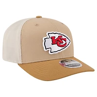 Casquette ajustable bicolore 9SEVENTY beige clair des Kansas City Chiefs de New Era pour homme