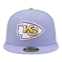 Casquette ajustée New Era 59FIFTY pour homme, couleur violet clair, Kansas City Chiefs, motif Lavender Bloom