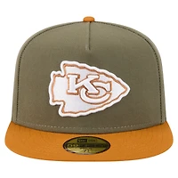 Men's New Era  Olive/Brown Kansas City Chiefs Color Pack A-Frame 59FIFTY Fitted Hat