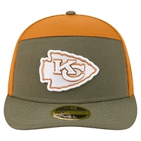 Men's New Era Olive/Brown Kansas City Chiefs Two-Tone Color Pack Split Panel 59FIFTY Fitted Hat