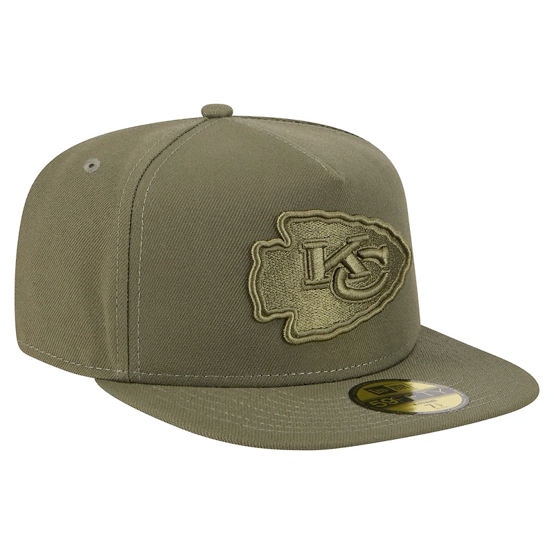 Casquette ajustée A-Frame 59FIFTY pour homme New Era, olive, Kansas City Chiefs, color pack
