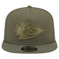 Men's New Era  Olive Kansas City Chiefs Color Pack A-Frame 9FIFTY Snapback Hat