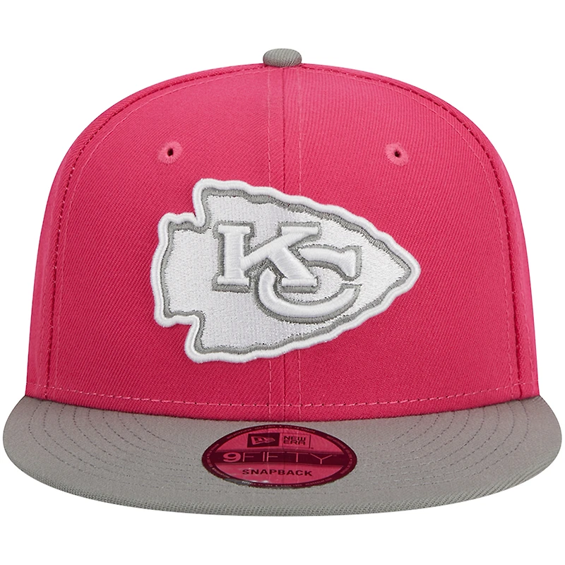 Men's New Era Pink Kansas City Chiefs 2-Tone Color Pack 9FIFTY Snapback Hat