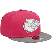 Men's New Era  Pink Kansas City Chiefs 2-Tone Color Pack 9FIFTY Snapback Hat